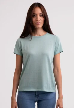 Kaschmir T-Shirt mit Rundhals minzgrün