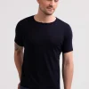 Kaschmir T-Shirt mit Rundhals marine blau