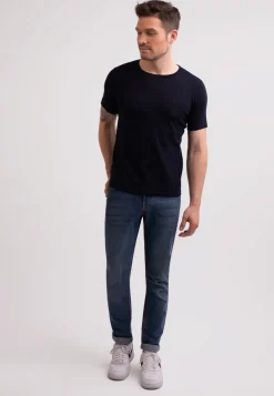 Kaschmir T-Shirt mit Rundhals marine blau