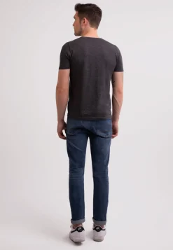 Kaschmir T-Shirt mit Rundhals dunkel anthrazit