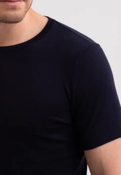 Kaschmir T-Shirt mit Rundhals marine blau