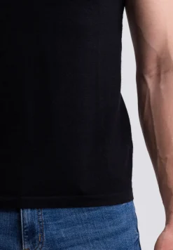 Kaschmir T-Shirt mit Rundhals schwarz