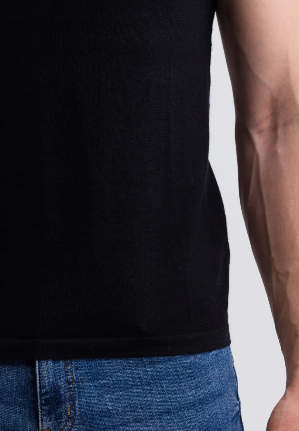 Kaschmir T-Shirt mit Rundhals schwarz