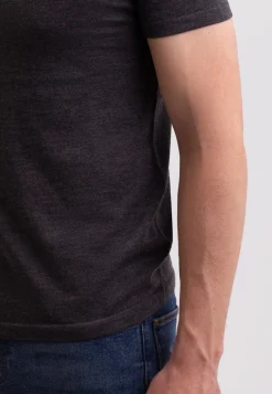 Kaschmir T-Shirt mit Rundhals dunkel anthrazit