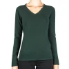 Kaschmir V-Ausschnitt Pullover dunkelgrün