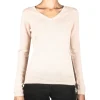 Kaschmir V-Ausschnitt Pullover washed ecru