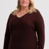 Kaschmir V-Ausschnitt Pullover zinnoberrot