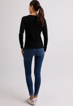 Kaschmir V-Ausschnitt Pullover schwarz