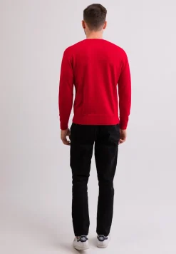 Kaschmir V-Ausschnitt Pullover rot