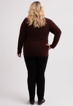 Kaschmir V-Ausschnitt Pullover zinnoberrot