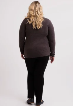 Kaschmir V-Ausschnitt Pullover taupe melange