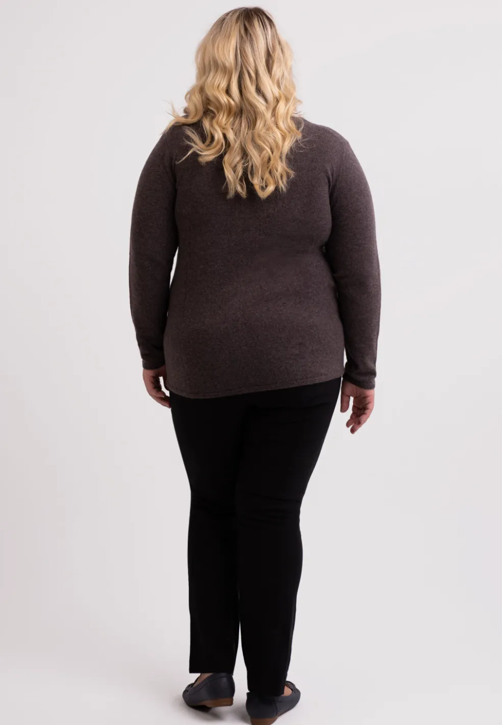 Kaschmir V-Ausschnitt Pullover taupe melange