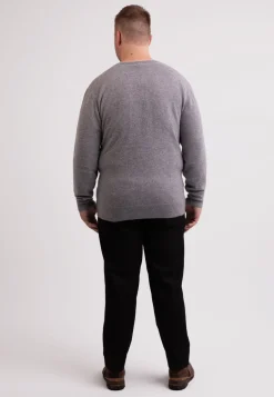 Kaschmir V-Ausschnitt Pullover grau