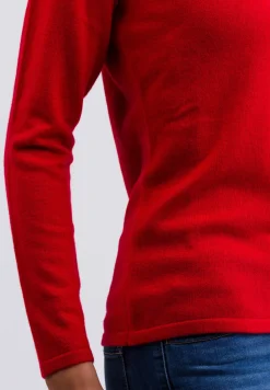 Kaschmir V-Ausschnitt Pullover rot