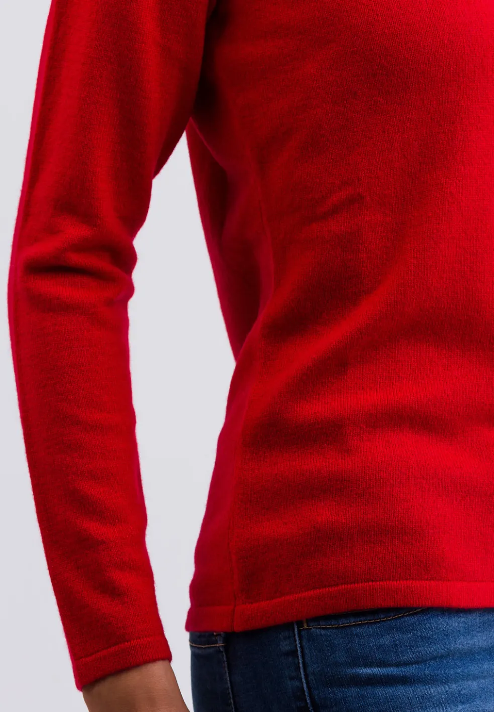 Kaschmir V-Ausschnitt Pullover rot