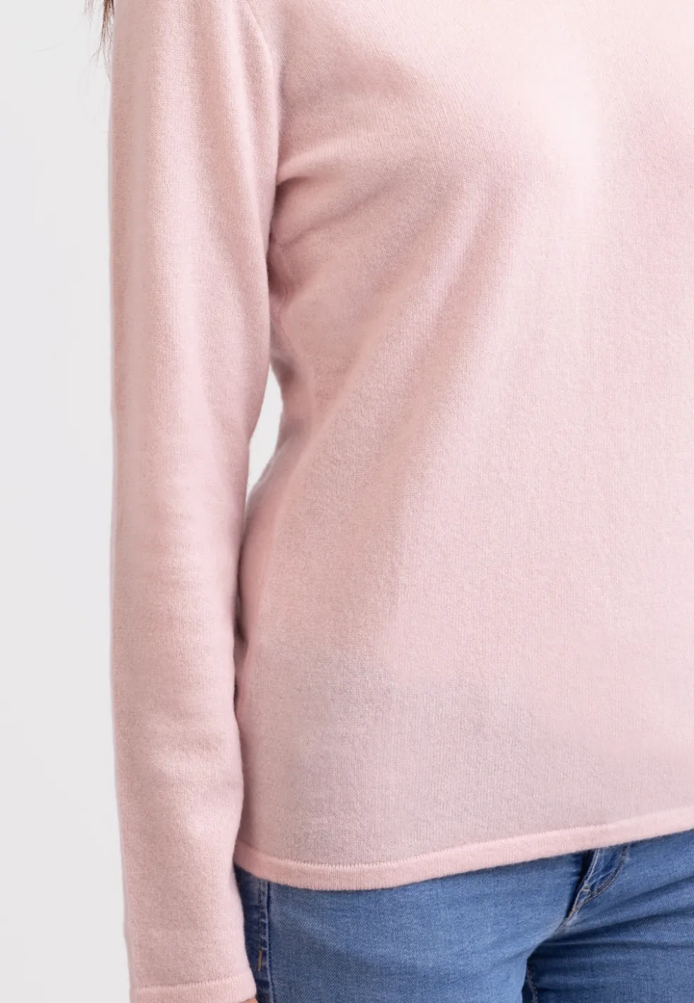 Kaschmir V-Ausschnitt Pullover puderrosa