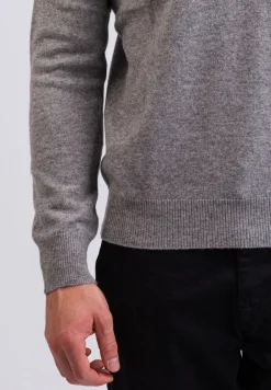 Kaschmir V-Ausschnitt Pullover grau