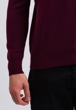 Kaschmir V-Ausschnitt Pullover cranberry rot