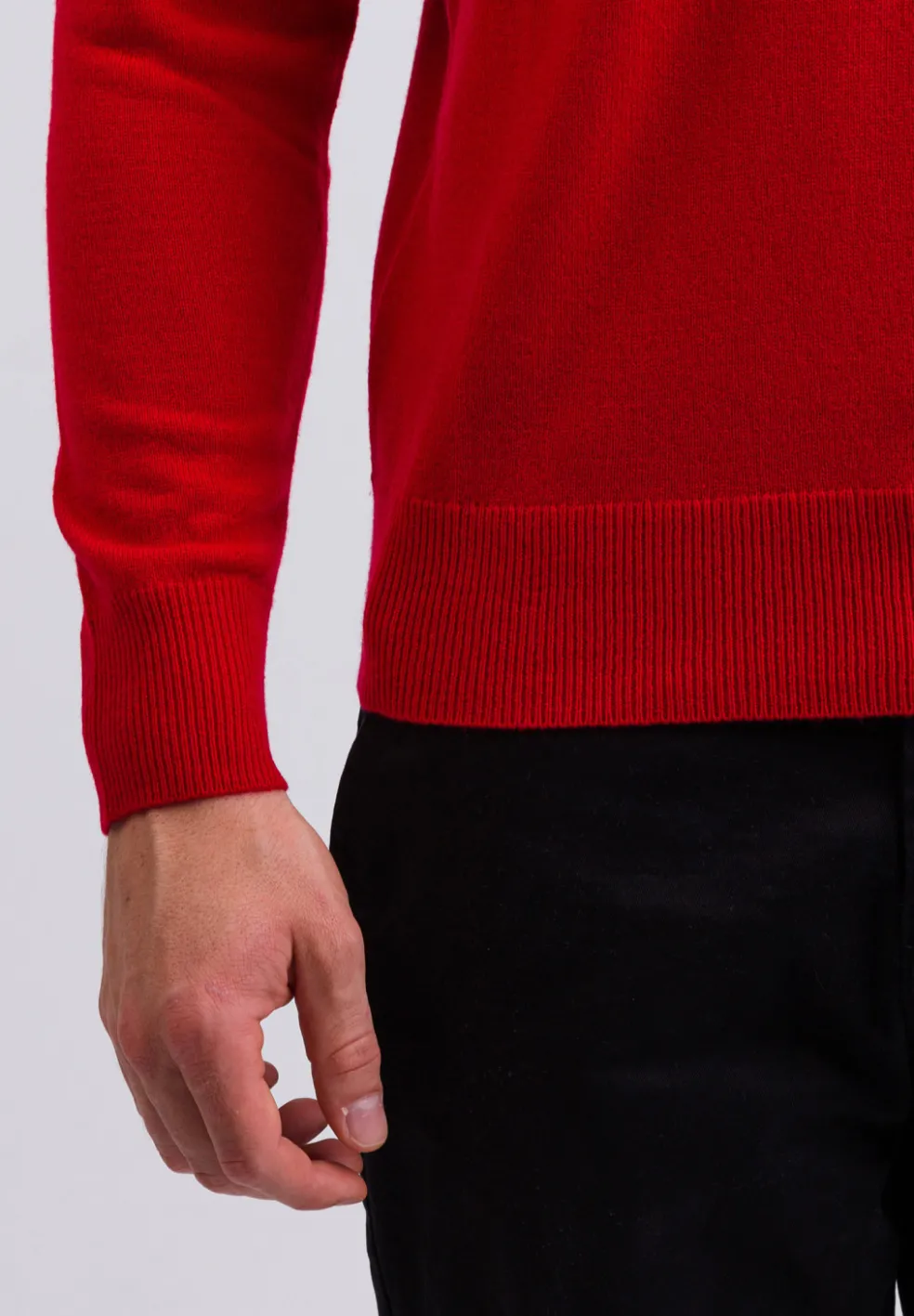 Kaschmir V-Ausschnitt Pullover rot