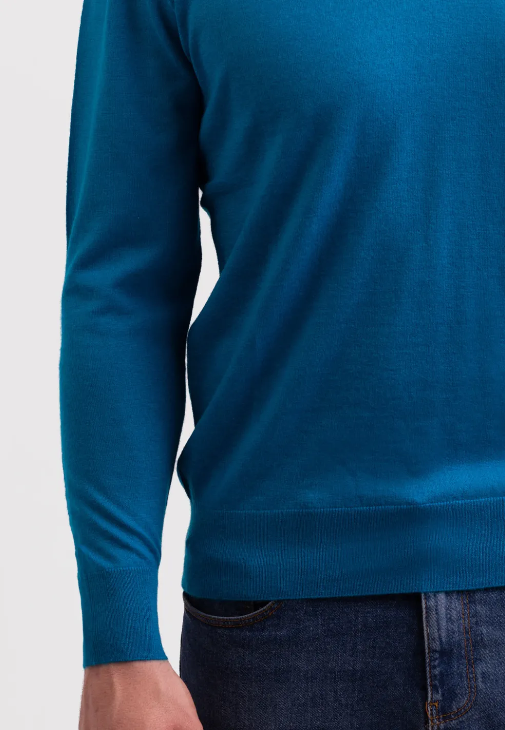 Kaschmir V-Ausschnitt Pullover mykonos blau (Frühling)
