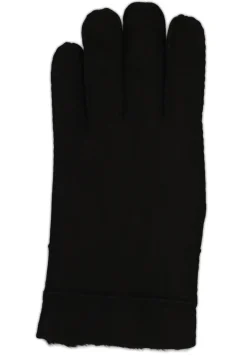 Lammlederhandschuhe mit Lammfell schwarz