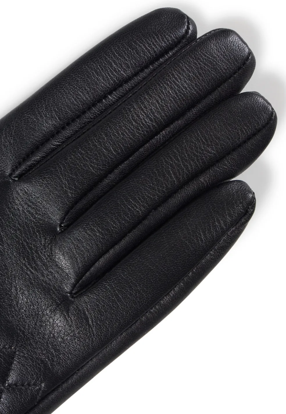 Lederhandschuhe mit caro style und Touchscreen tauglich schwarz