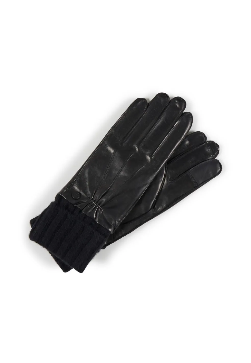 Lederhandschuhe mit Stulpen und Touchscreen tauglich schwarz