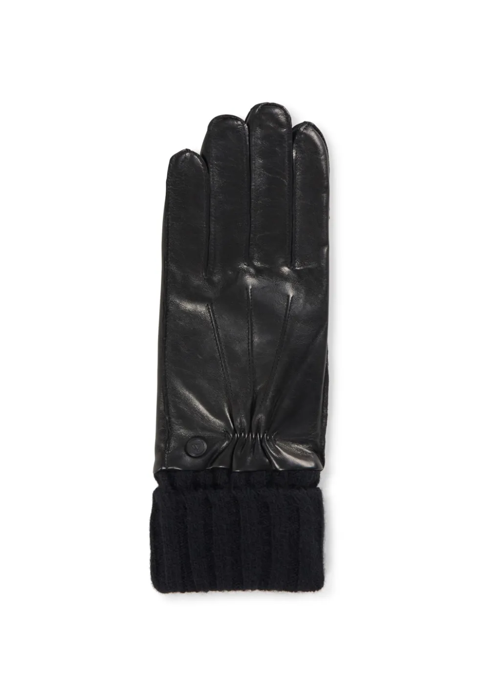 Lederhandschuhe mit Stulpen und Touchscreen tauglich schwarz