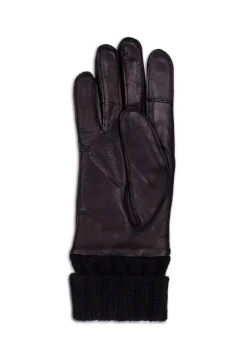 Lederhandschuhe mit Stulpen und Touchscreen tauglich schwarz