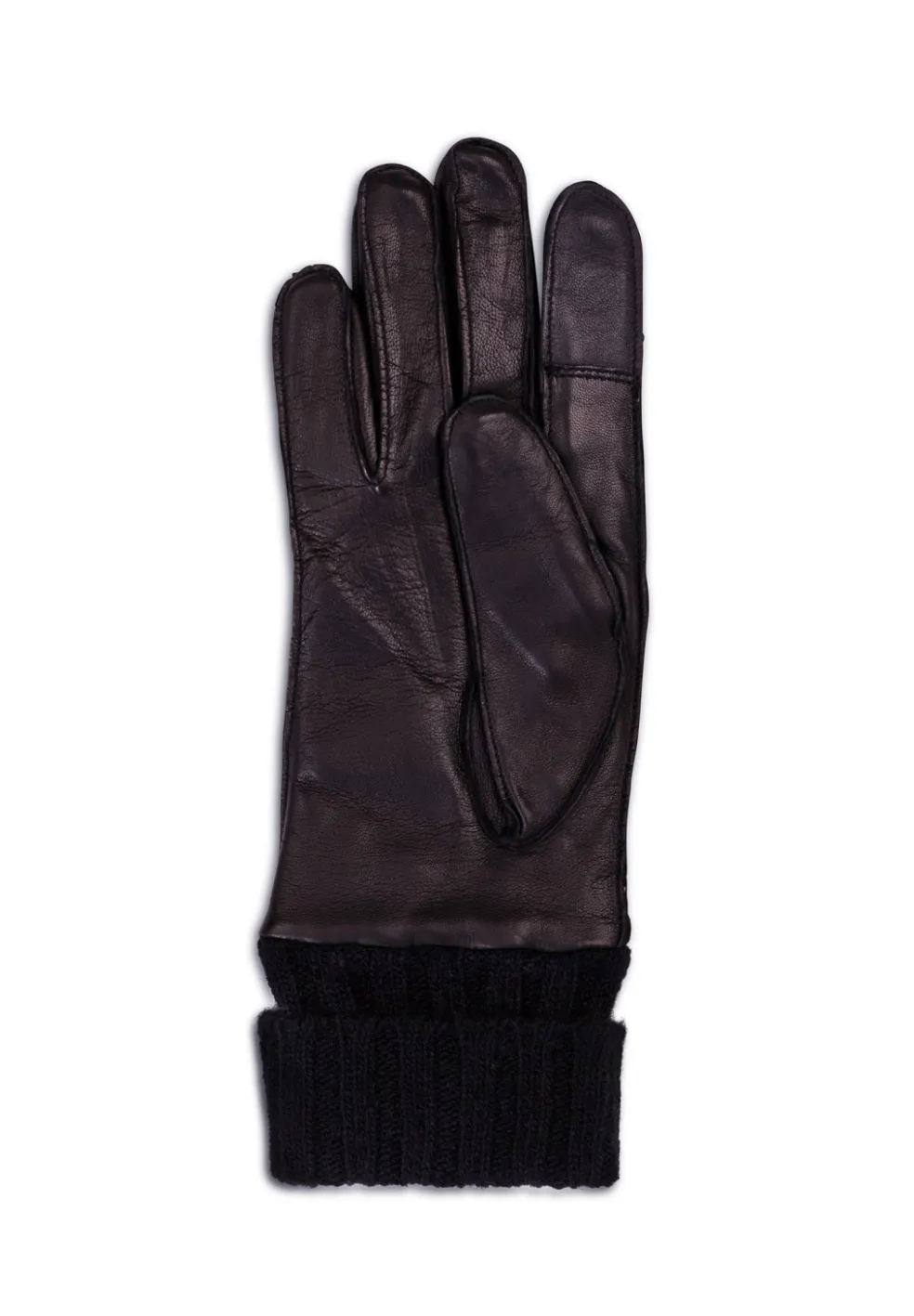 Lederhandschuhe mit Stulpen und Touchscreen tauglich schwarz