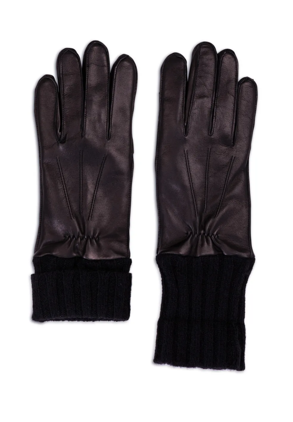 Lederhandschuhe mit Stulpen und Touchscreen tauglich schwarz