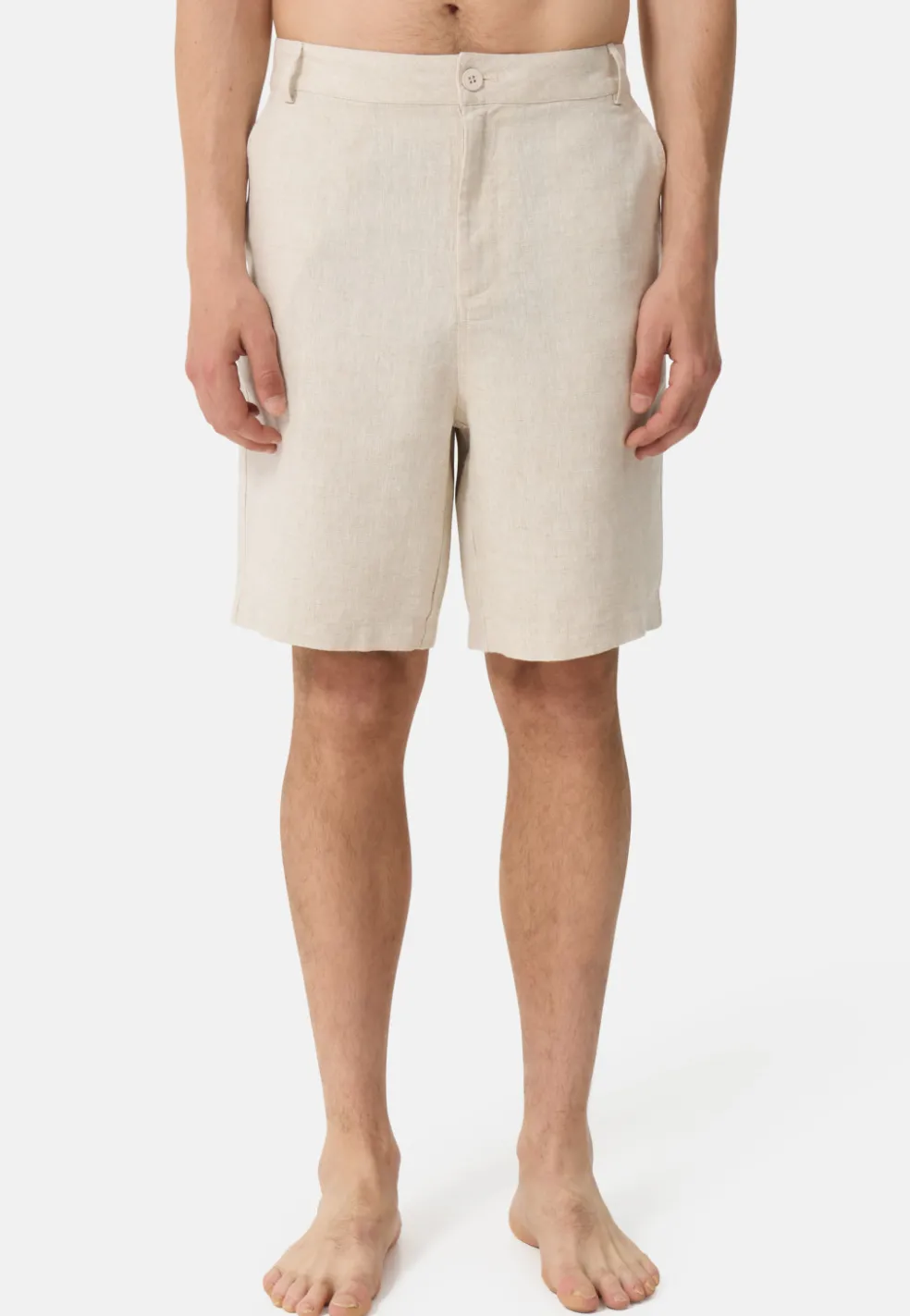 Leinen Hosen kurz beige