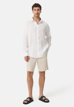 Leinen Hosen kurz beige