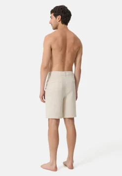 Leinen Hosen kurz beige