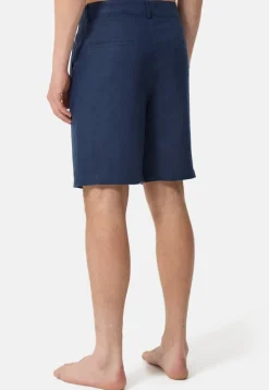 Leinen Hosen kurz navy blau