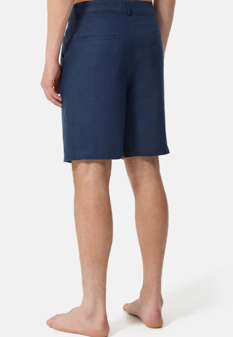 Leinen Hosen kurz navy blau