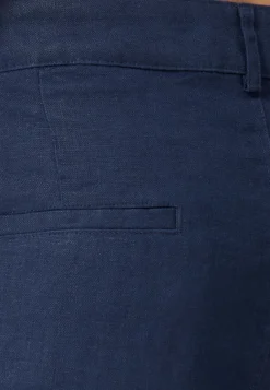 Leinen Hosen kurz navy blau
