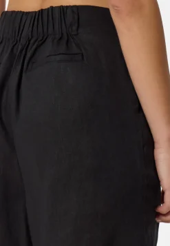Leinen Hosen kurz schwarz