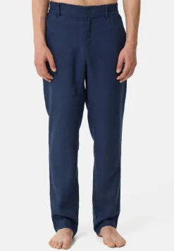 Leinen Hosen lang navy blau