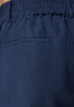 Leinen Hosen lang navy blau