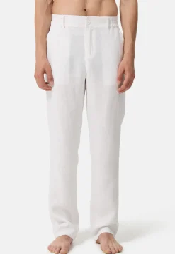 Leinen Hosen lang weiss