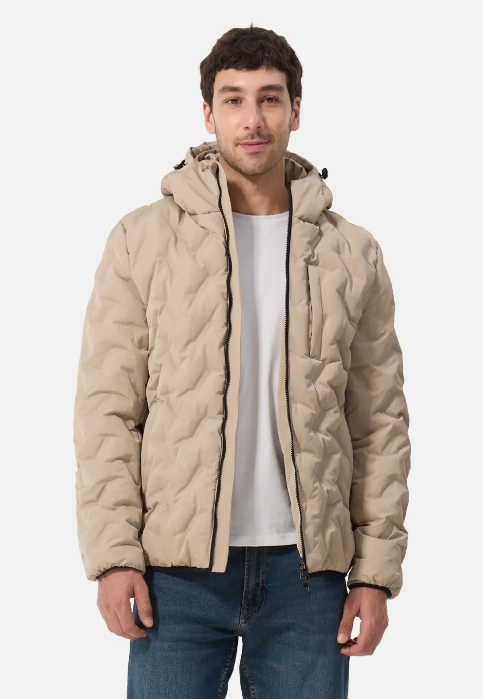 Padded Jacket mit Kapuze khaki