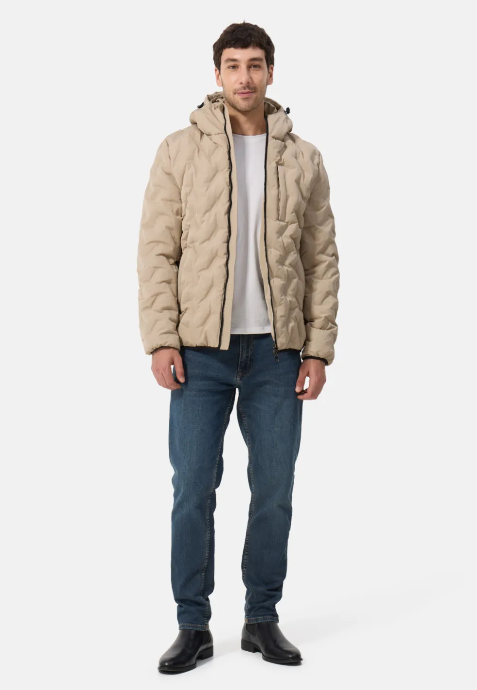 Padded Jacket mit Kapuze khaki