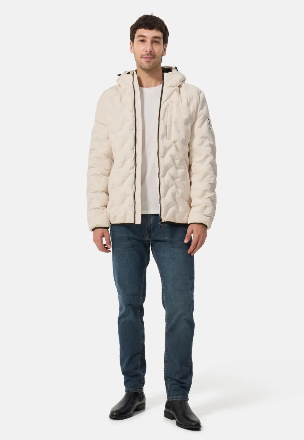 Padded Jacket mit Kapuze off white