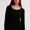 Recycelter Kaschmir Rundhals Pullover schwarz