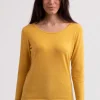 Recycelter Kaschmir Rundhals Pullover safran gelb