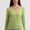 Recycelter Kaschmir Rundhals Pullover grün
