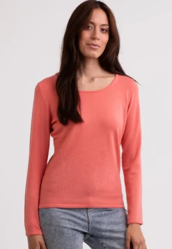 Recycelter Kaschmir Rundhals Pullover zitrus granita