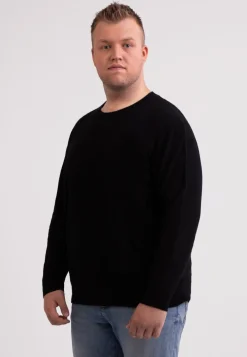 Recycelter Kaschmir Rundhals Pullover schwarz