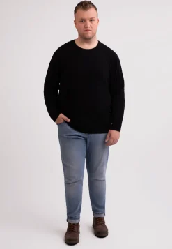Recycelter Kaschmir Rundhals Pullover schwarz